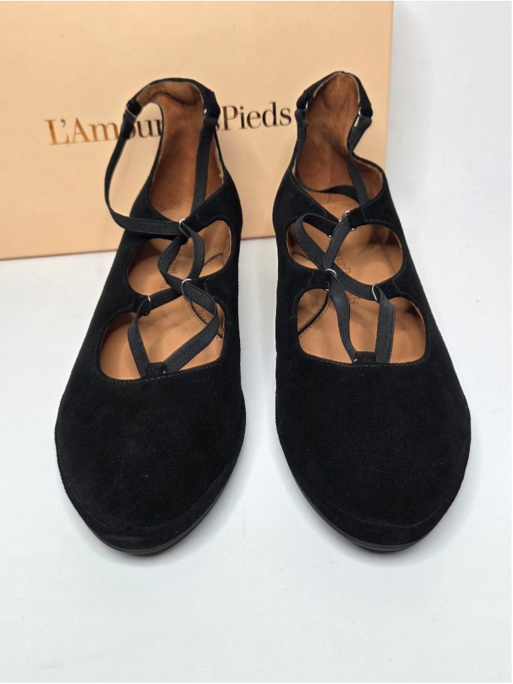 L'Amour Des Pieds Benham Wedge Shoes Black Suede Women's Size 11 Euro 42.5 - Picture 3 of 12